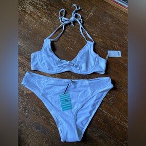Pour Moi White Eyelet Bikini Set NWT Size UK14/36C